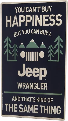 Vista 2 de Letrero de metal en relieve para Jeep Wrangler Azul marino