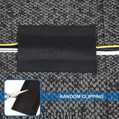 Vista 6 de WILLBOND Cubierta de cable de alfombra, protector de cable de suelo, gestión de protector de cables solo para alfombras de oficina comercial