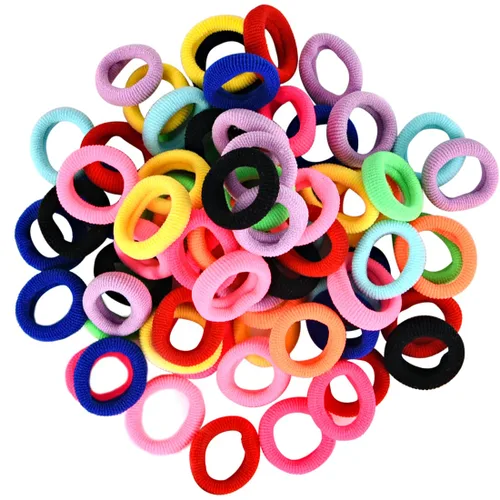 Vista 10 de Cintas elásticas para el pelo de bebé, bandas elásticas para el cabello pequeñas para niñas, bandas elásticas para coletas (negro)