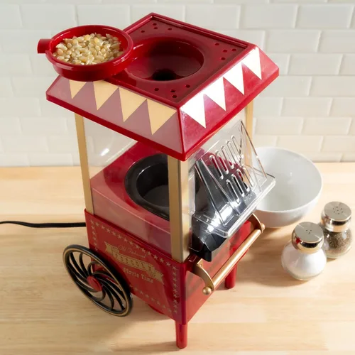 Vista 8 de Máquina de Palomitas de Aire - Máquina para Hacer Palomitas de Aire Caliente - Máquina de Palomitas de Mostrador de 6 Tazas Estilo Vintage Sin
