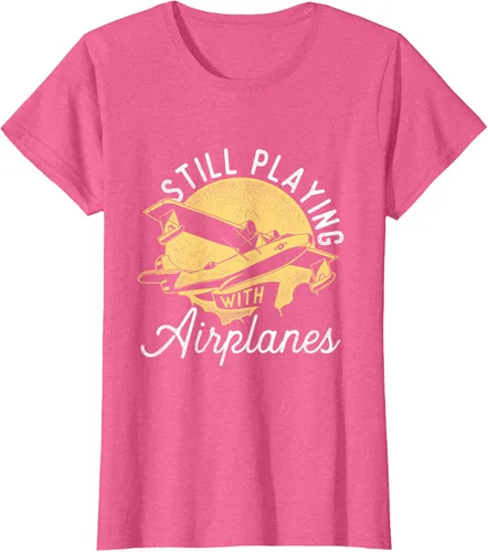 Vista 61 de Still Playing With Airplanes - Camiseta de control remoto RC Avión Piloto, Negro