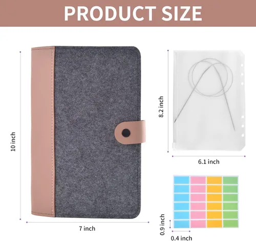 Vista 2 de Estuche circular de agujas de tejer de 10 x 7 pulgadas para guardar agujas de tejer (no incluye accesorios)