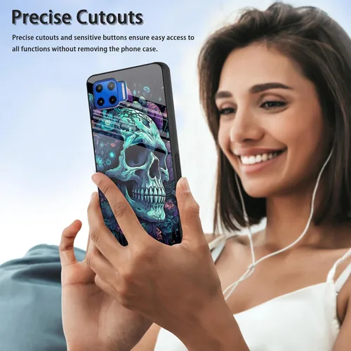 Vista 302 de Funda para Motorola Moto Edge 2022, cubierta trasera de vidrio templado con protector de pantalla, funda protectora a prueba de golpes para Motorola