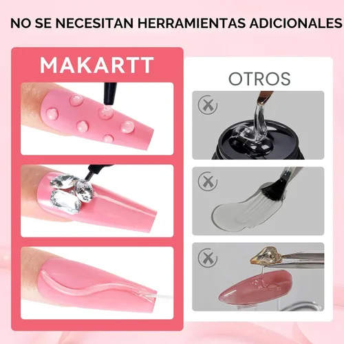 Vista 8 de Makartt Juego de Pegamento de Pedrería para Uñas - Pegamento de Gel para Uñas para Pedrería, Diseño de Arte 3D Adhesivo Súper Fuerte para Dijes
