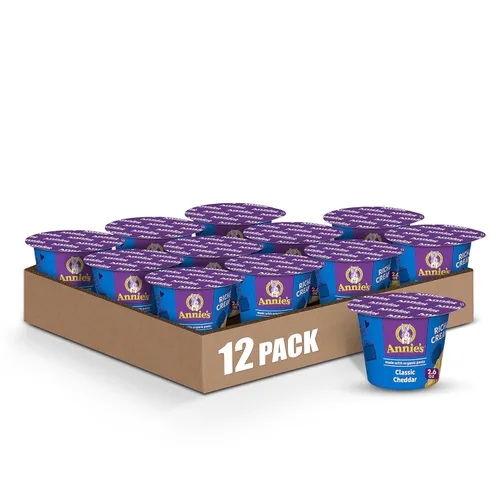 Vista 7 de Annie's Classic Cheddar Deluxe - Macarrones con queso para microondas ricos y cremosos con pasta orgánica, 4 unidades, tazas de 2.6 onzas