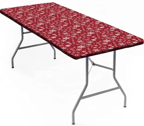 Vista 13 de Mantel rectangular elástico ajustable, con textura de madera de granja, cubierta de mesa de poliéster para mesa de bufé, picnic, cafeterías Mantel