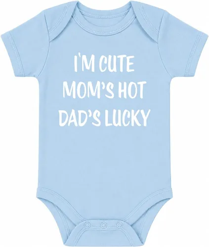 Vista 9 de CBTwear I'm Cute Mom's Hot Dad's Lucky Funny Baby Body Negro