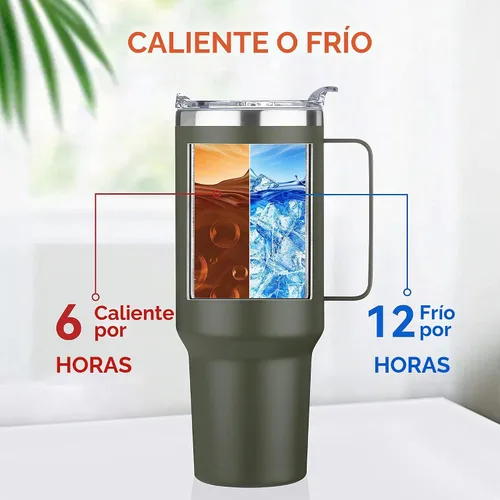 Vista 2 de Hasle Outfitters - Vaso de acero inoxidable de 40 onzas con asa, juego de vasos térmicos aislados al vacío, taza de viaje reutilizable de doble