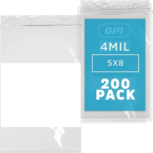 Vista 15 de GPI - 2" x 3" - Paquete a granel de 100, bolsas de plástico transparente con cierre de cremallera de 4 mil de grosor, resistentes, con bloque blanco