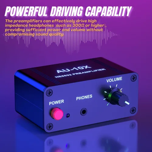 Vista 3 de Preamplificador Phono, Mini preamplificador de audio estéreo, amplificador de auriculares Phonograph Preamp for Turntable Pre amp, Gain 20dB, Dual