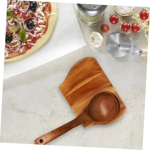 Vista 7 de MAGICLULU Soporte de cuchara de madera para cocina, soporte para cuchara, plato de cuchara, bandeja para cucharas, soporte para espátula, soporte