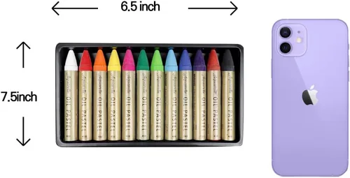 Vista 2 de HA SHI Pasteles al óleo solubles en agua para artistas, 12 colores, palitos de arte de acuarela suaves, suministros de arte premium para artistas