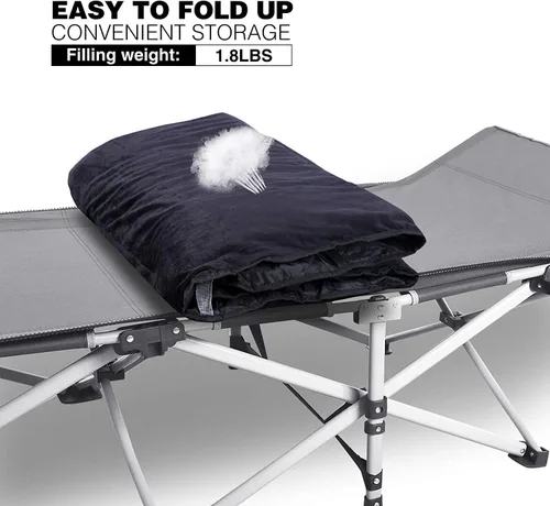 Vista 6 de REDCAMP Extra Thick Folding Sleeping Cot Pads, 75"x28"Comfortable Soft Velvet Cotton Camping Cot Mattress Pad for Hiking, Backpacking,Navy Gray Brown