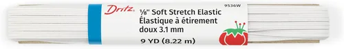 Vista 2 de Dritz Bebé suave elástico blanco, 1/8" (3,1 mm)