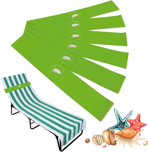 Vista 13 de Bandas de toalla (paquete de 6) - Clips elásticos para toallas de playa y crucero para sillas de playa, piscina, salón, portadores de toallas