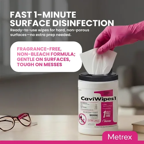 Vista 6 de Metrex CaviWipes1 Toallas desinfectantes de superficie XL – Toallitas desinfectantes no tejidas duraderas para superficies duras y no porosas