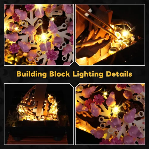 Vista 4 de Kit de luz LED compatible con bloques de construcción Lego Bonsai Tree 10281 – Accesorios de iluminación mejorados para juego de modelos 10281