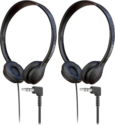 Vista 8 de Paquete de 1 auricular de piel con cable con conector de 0.138 in, color negro
