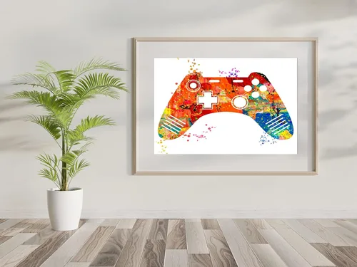 Vista 5 de Juego de arte de pared para videojuegos, control remoto, decoración de regalo para jugadores, Xbox PS4, Playstation, videojuegos, fanáticos