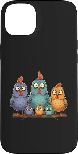 Vista 15 de Chicken: My Cluck Crew, Three Big Hens + Four Tiny Chicks Case for iPhone 16