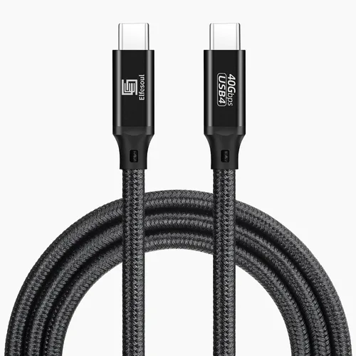 Vista 7 de Elfesoul Cable USB C a C de 1.65 pies, pantalla HD 8K, transferencia de datos de 40 Gbps, cable de carga USB-C de 240 W para Thunderbolt 3/4