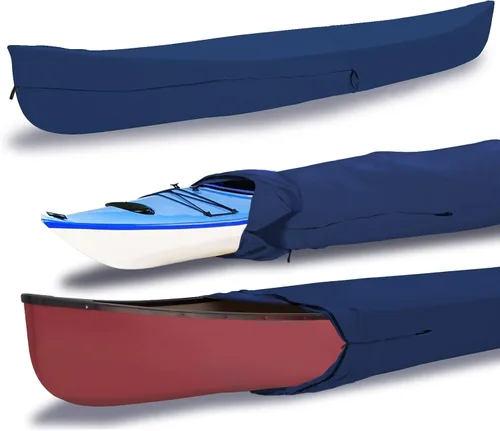 Vista 10 de EliteShield Cubierta para Canoa y Kayak; Resistente al Agua y a los Rayos UV 600D Poliéster Grado Marino Cubierta Completa para Almacenamiento