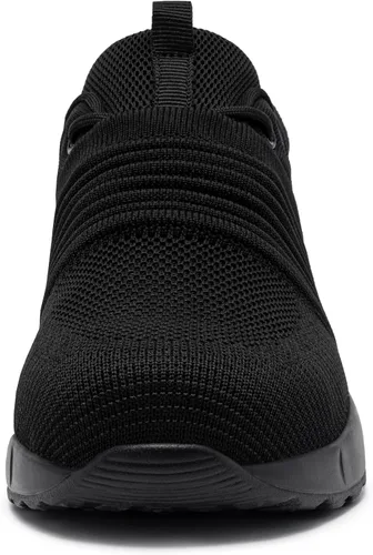 Vista 2 de FENLERN - Zapatos con punta de acero para mujer, tenis de seguridad ligeros con amortiguación de aire, zapatos de trabajo resistentes, fáciles