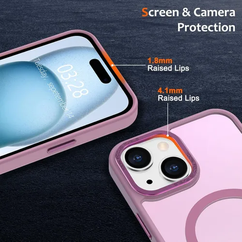 Vista 103 de Anuck - Funda magnética para iPhone 11 compatible con MagSafe, carcasa trasera mate translúcida dura, borde de TPU, delgada, resistente a impactos