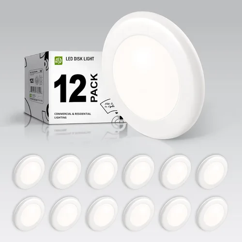 Vista 20 de ASD Paquete de 6 luces LED de disco de 4 pulgadas, 10 W 5CCT 2700K-5000K 685LM CRI90+, lámpara de techo regulable, disco de montaje en superficie