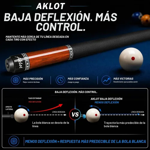 Vista 7 de AKLOT Carbon Fiber Pool Cue Stick, 58”, 19oz, Low Deflection Pro Billiard Stick, 12.5mm Tip, Maple Butt & Buffalo Leather Grip Weight Adjustment