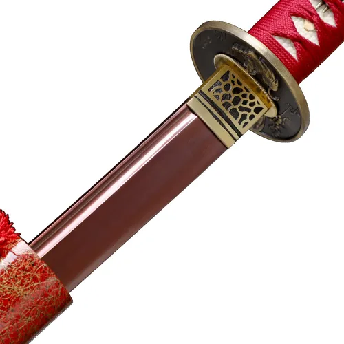 Vista 4 de CHENGYING Espada Katana Real Hecho a Mano Espada Samurái Japonesa Desmontable Espada
