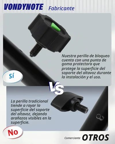 Vista 5 de Vondynote - Juego de 2 barras de montaje de altavoz doble para barra de altavoz, ajuste de ancho