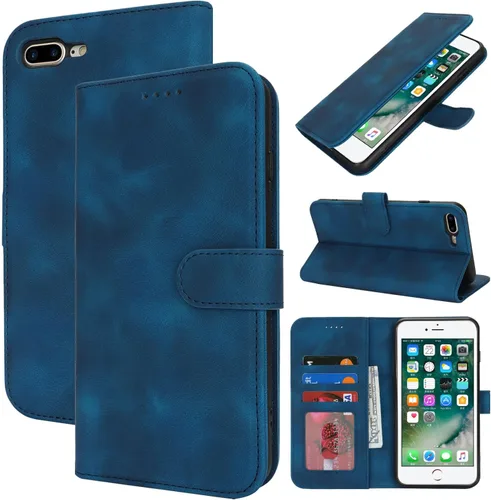 Vista 19 de Funda tipo cartera para iPhone 8 Plus iPhone 7 Plus con tarjetero para iPhone 8 Plus, funda tipo cartera para mujeres y hombres, de piel sintética