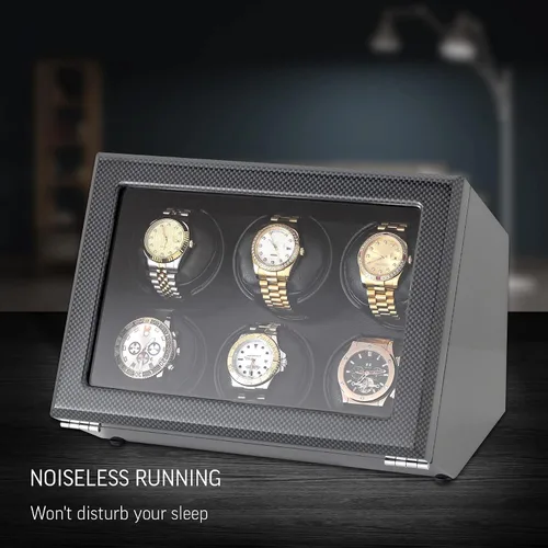Vista 5 de Bobinador de reloj para 6 relojes automáticos con opción de parada del motor y compartimento de batería