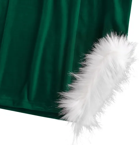 Vista 4 de ZAFUL Vestido corto de Navidad para mujer de piel sintética sin tirantes color rojo de Papá Noel vestido de fiesta de terciopelo bandeau