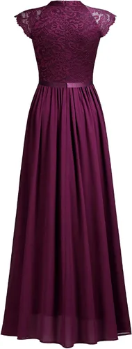 Vista 7 de Miusol Vestido largo formal sin mangas con encaje floral para dama de honor