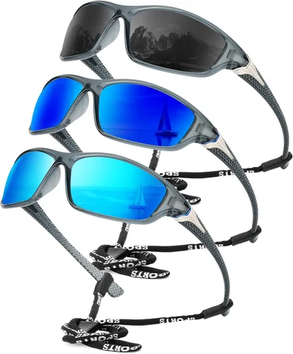 Vista 45 de KALIYADI 4 Pack Polarized Sunglasses-Men Sports Sun-glasses: Mens Sunglasses UV Protection for Fishing Driving Cycling