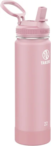 Vista 14 de Takeya Actives - Botella de agua con tapa con popote, duradera y de fácil cuidado, con aislamiento de acero inoxidable, tapa sin BPA con asa