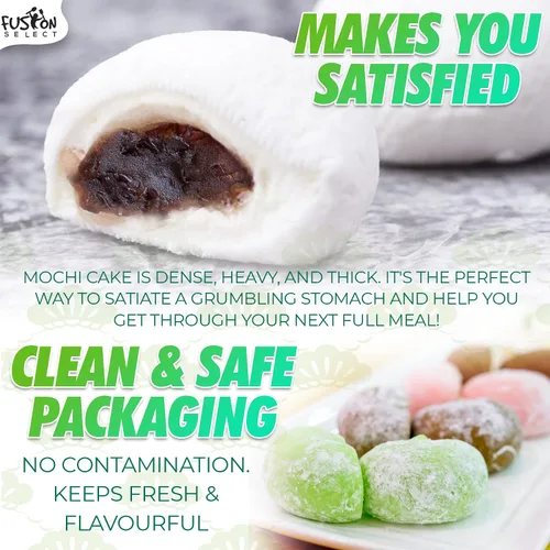 Vista 7 de Paquete de 8 variedades de Mochi japonés: Té de leche Boba, Taro, Sésamo, Hamimelón, Lichi, Té verde, Maní y Frijol rojo en caja de regalo de Fusion