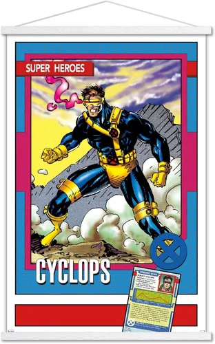 Vista 19 de Trends International Marvel Trading Cards - Póster de pared de cíclope, 14.725 x 22.375 pulgadas, versión enmarcada de madera de granero