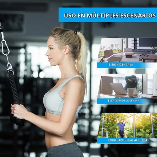 Vista 7 de Sistema de polea para gimnasio en casa, sistema de polea de cable para gimnasio para máquina de cable LAT Pulldown Accesorio de polea con cuerda