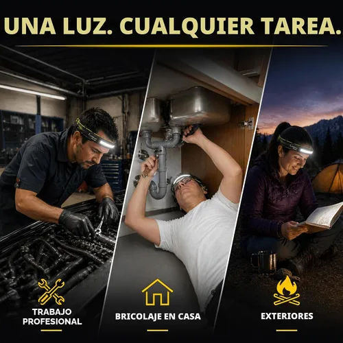 Vista 8 de Liteband PRO - Linterna frontal personal ajustable de haz ancho serie 1000, iluminación de 210°, funciona con pilas, se adapta a cascos y cascos
