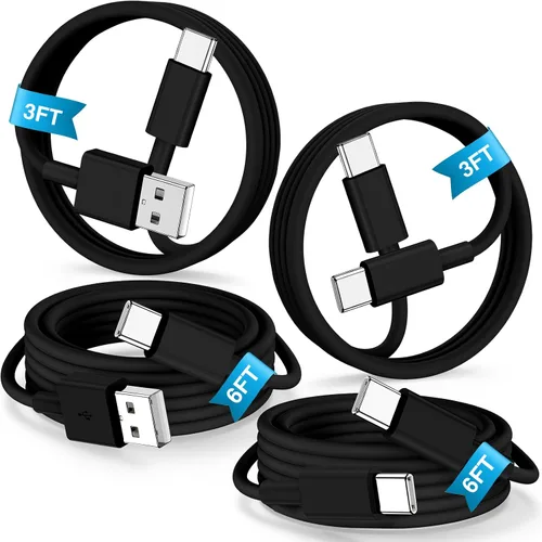 Vista 12 de Cabepow Cable USB tipo C [3 unidades de 1 pie] USB A tipo C de nailon trenzado de alta calidad de 1 pie de largo, de carga rápida para Samsung