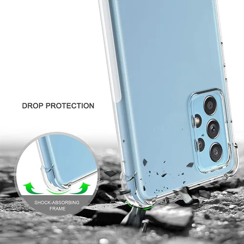 Vista 3 de Funda para Samsung Galaxy A52 5G, funda protectora de TPU suave y delgada con parachoques de esquina, funda delgada y duradera para teléfono