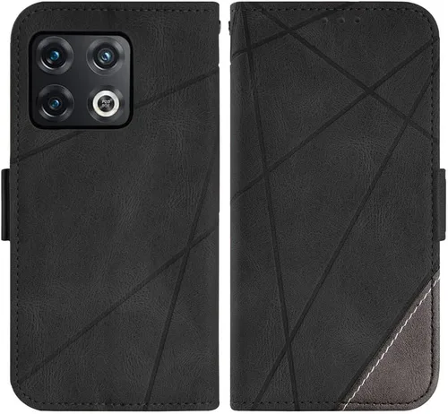Vista 5 de Asuwish Funda compatible con OnePlus 10 Pro One Plus 10Pro 5G y protector de pantalla de vidrio templado, soporte de cuero para tarjetas con tapa