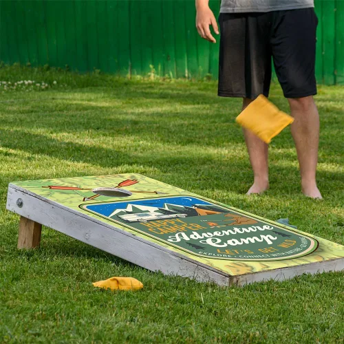 Vista 7 de Cornhole Board Wraps and Decals for Boards Set of 2 Skins Professional Vinyl Covers Sticker Happy Camper Adventure Camp Let's Get Wild Explore