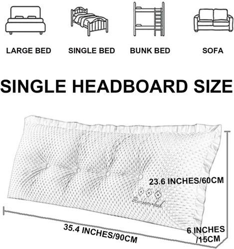 Vista 7 de Almohada de lectura tamaño Queen, almohada de lectura para dormitorio, almohada de cuña para cabecero, cojín de respaldo, cómoda almohada de apoyo