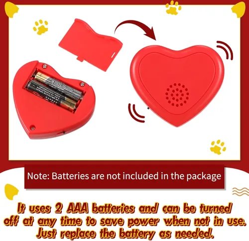 Vista 4 de Wettarn 4 piezas de repuesto de latidos cardíacos para cachorros, simulador de latidos cardíacos para perros mascotas, juguetes de simulador rojo