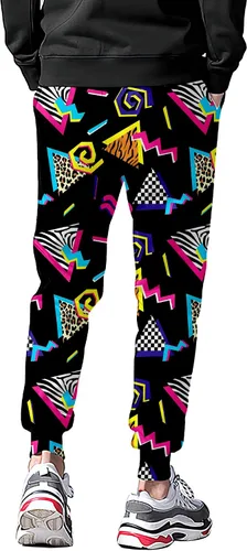 Vista 3 de Pantalones deportivos de moda estilo de los años 80 para hombre, pantalones deportivos divertidos para hombre, pantalones deportivos casuales
