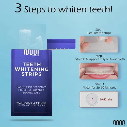 Vista 8 de MasterMedi Tiras blanqueadoras dentales, tira blanca no sensible para blanquear los dientes, 14 tratamientos